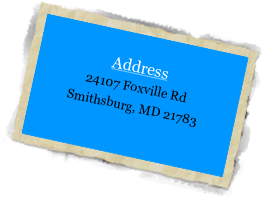 
Address
24107 Foxville Rd          
Smithsburg, MD 21783 

